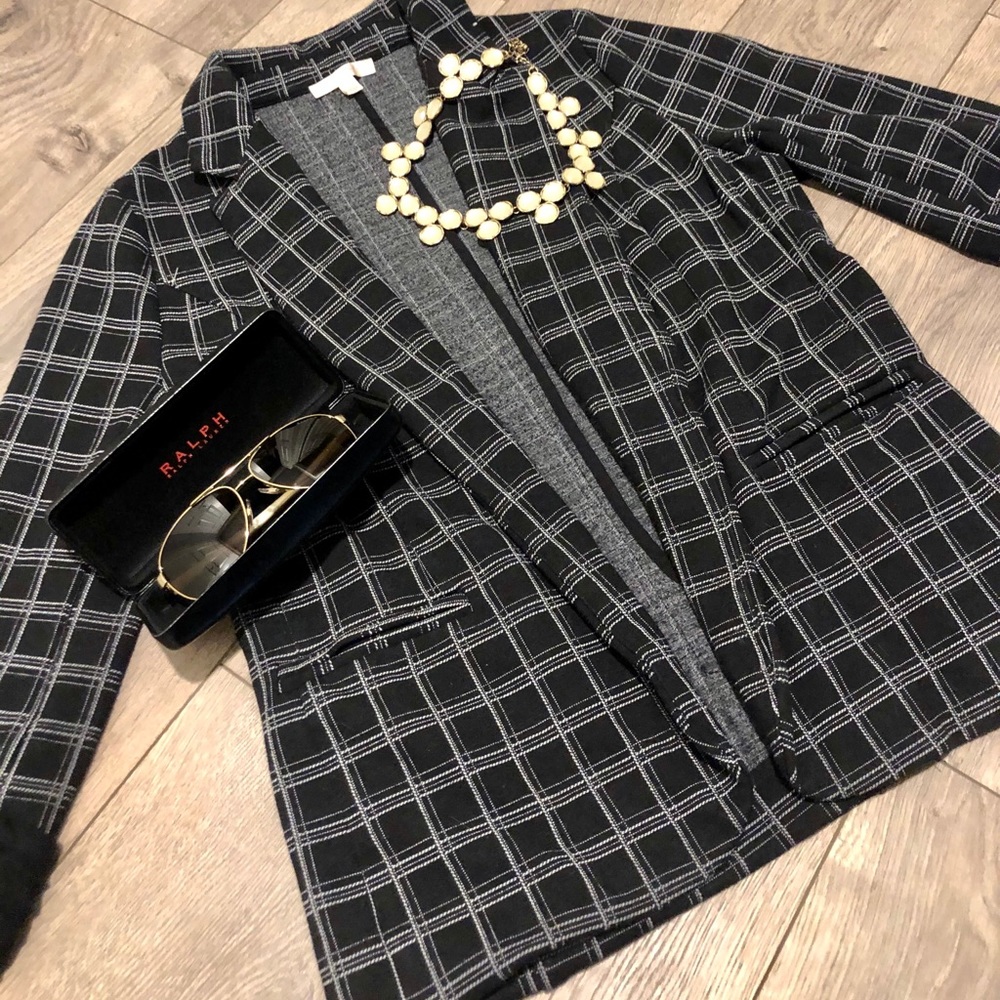 Skies Are Blue Plaid Stretchy Blazer (accessories not included)